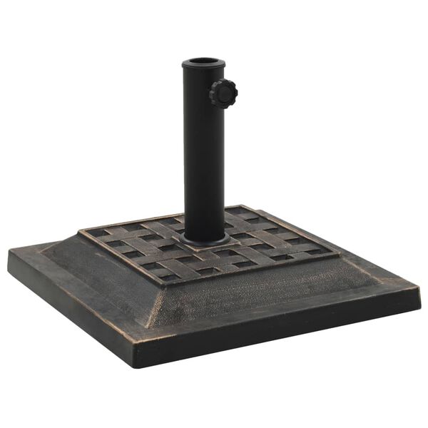 vidaXL Βάση Ομπρέλας Τετράγωνη Μπρονζέ 12 κ. από Συνθετική Ρητίνη