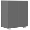 vidaXL Μπουφές Ψηλός Γυαλιστερός Γκρι 71x35x80 εκ. Επεξεργασμένο Ξύλο