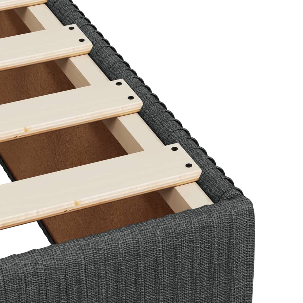vidaXL Κρεβάτι Boxspring με Στρώμα Σκούρο Γκρι 120x200 εκ. Υφασμάτινο