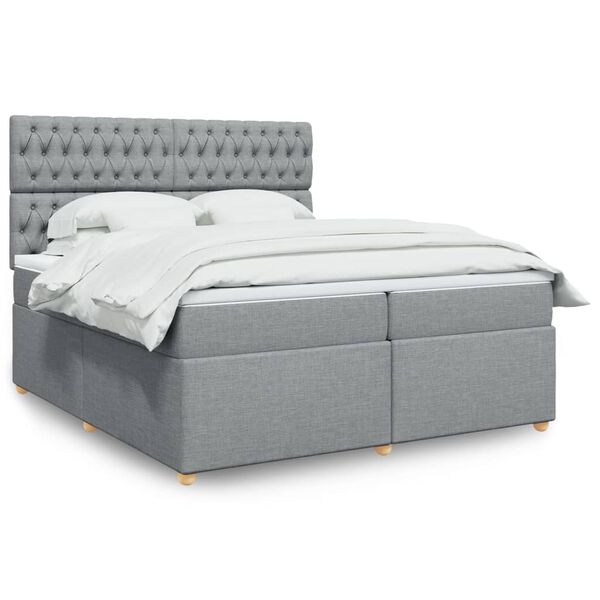 vidaXL &Kappa;&rho;&epsilon;&beta;ά&tau;&iota; Boxspring &mu;&epsilon; &Sigma;&tau;&rho;ώ&mu;&alpha; &Alpha;&nu;&omicron;&iota;&chi;&tau;ό &Gamma;&kappa;&rho;&iota; 200x200 &epsilon;&kappa;. &Upsilon;&phi;&alpha;&sigma;&mu;ά&tau;&iota;&nu;&omicron;