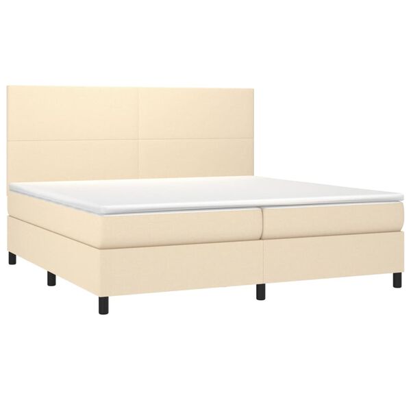 vidaXL &Kappa;&rho;&epsilon;&beta;ά&tau;&iota; Boxspring &mu;&epsilon; &Sigma;&tau;&rho;ώ&mu;&alpha; &Kappa;&rho;&epsilon;&mu; 200x200 &epsilon;&kappa;. &Upsilon;&phi;&alpha;&sigma;&mu;ά&tau;&iota;&nu;&omicron;