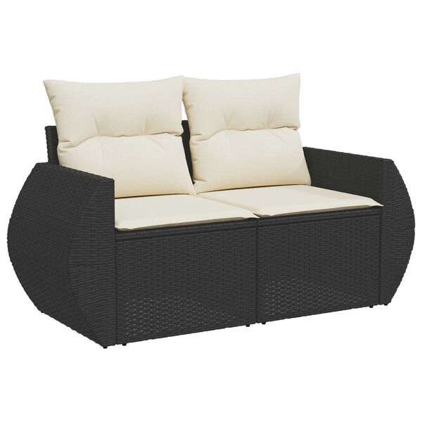 vidaXL Σετ Καναπέ Κήπου 8 pcs Μαύρο συνθετικό ρατάν