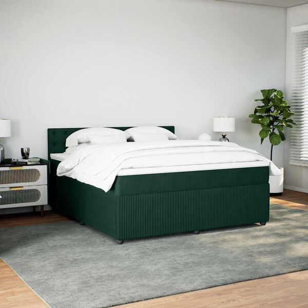 vidaXL &Kappa;&rho;&epsilon;&beta;ά&tau;&iota; Boxspring &mu;&epsilon; &Sigma;&tau;&rho;ώ&mu;&alpha; &Sigma;&kappa;&omicron;ύ&rho;&omicron; &Pi;&rho;ά&sigma;&iota;&nu;&omicron; 180x200&epsilon;&kappa;. &Beta;&epsilon;&lambda;&omicron;ύ&delta;&iota;&nu;&omicron;