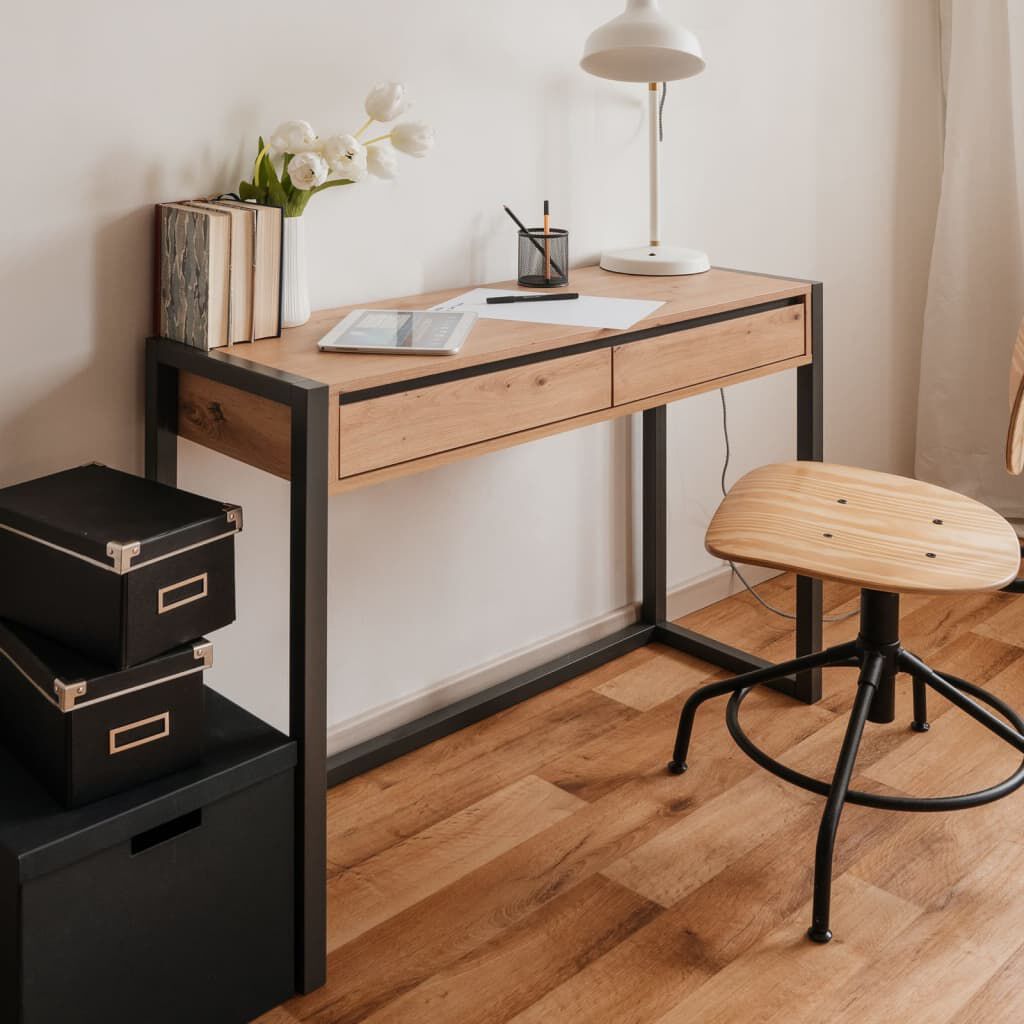 Finori Τραπέζι Κονσόλα Denver 44 Artisan Δρυς και Γκρι Ανθρακί