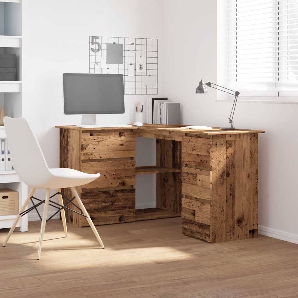 Γωνιακό γραφείο vidaXL Παλιό ξύλο 145x100x76 cm Κατασκευασμένο ξύλο
