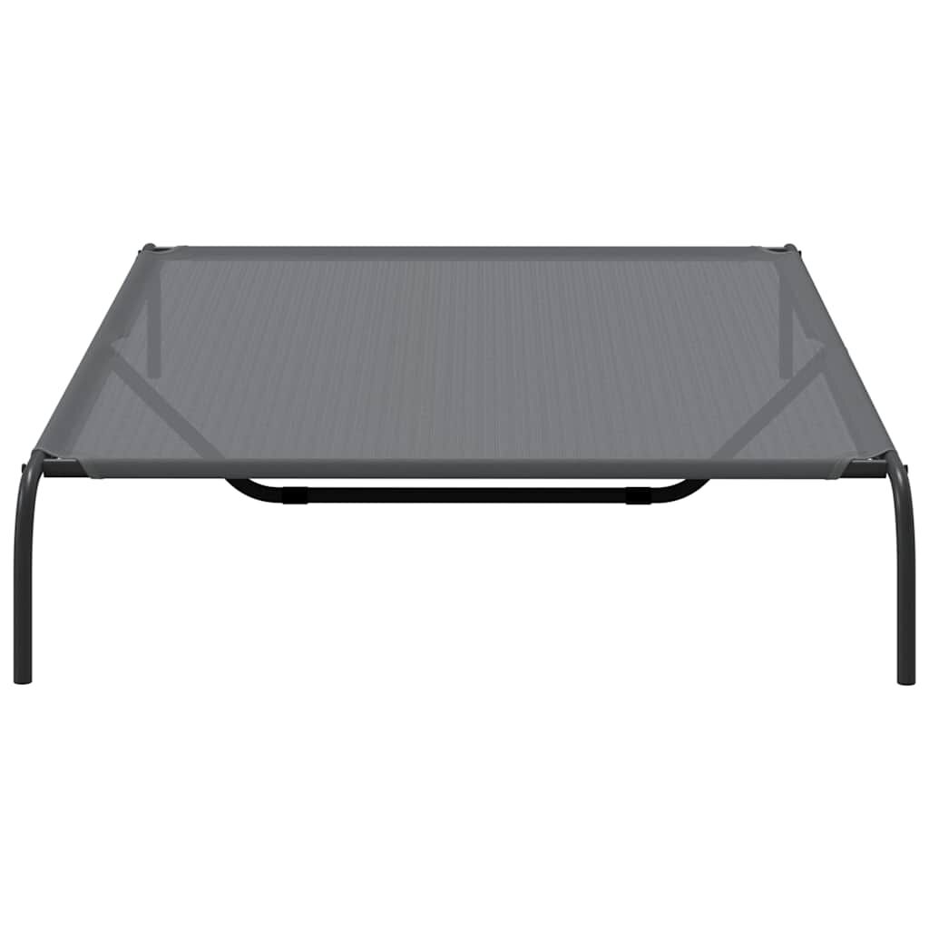 vidaXL Ανυψωμένο κρεβάτι σκύλου γκρι 150x90x20 cm Textilene και χάλυβα