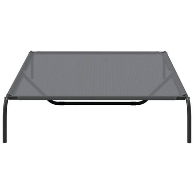 vidaXL Ανυψωμένο κρεβάτι σκύλου γκρι 150x90x20 cm Textilene και χάλυβα