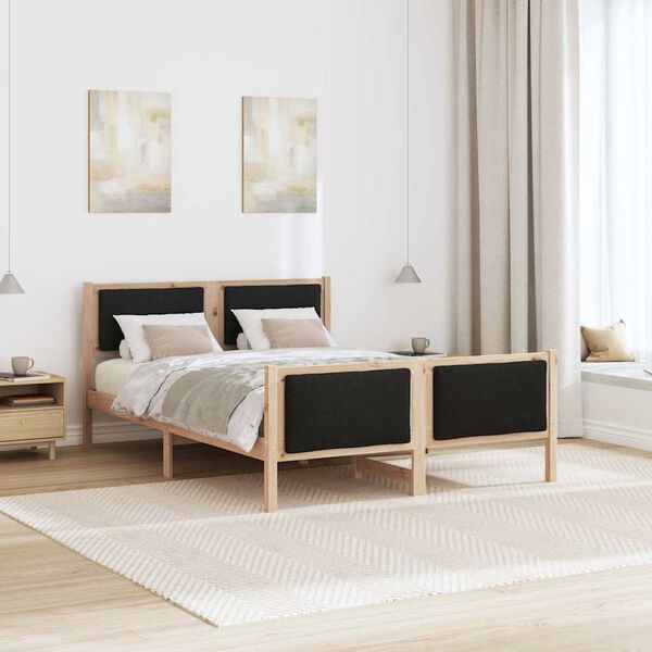 vidaXL Σκελετός Κρεβατιού με κεφαλάρι Μαύρο 160 x 200 cm ύφασμα