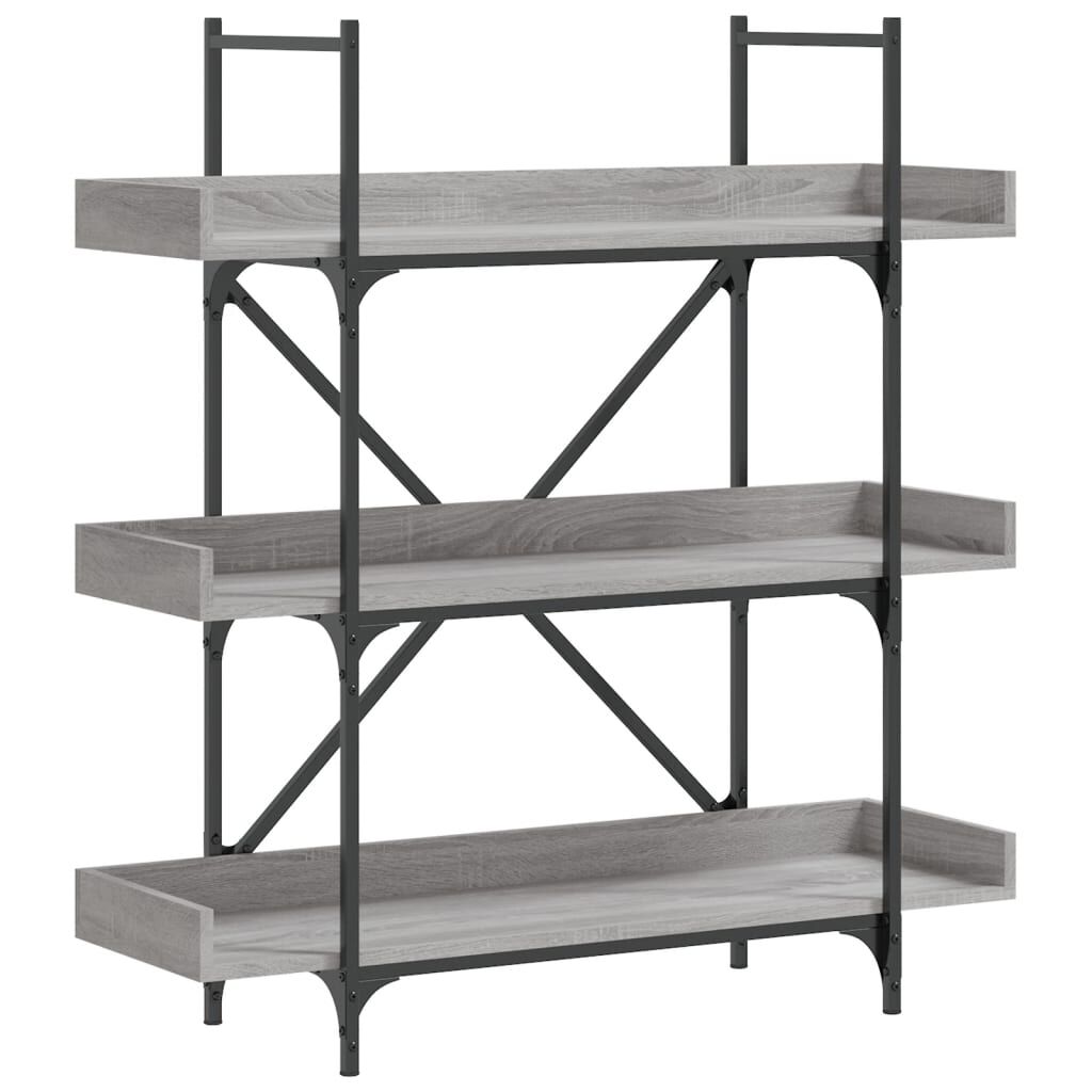 vidaXL Βιβλιοθήκη 3 Επιπέδων Γκρι Sonoma 100x33x108,5εκ. Επεξεργ. Ξύλο