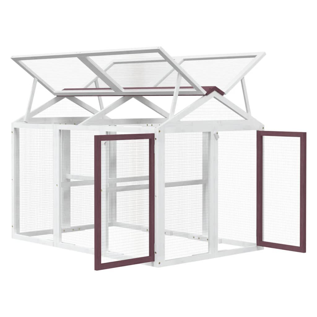 vidaXL Κουτί Περίφραξης Μόκα 141 x 94 x 104 εκ. από Μασίφ Ξύλο Πεύκου