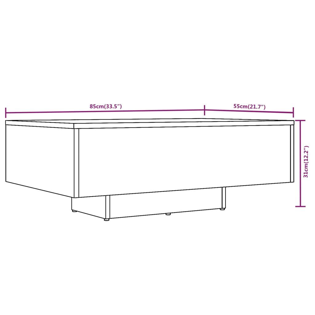vidaXL Τραπεζάκι Σαλονιού Καπνιστή Δρυς 85x55x31 εκ Επεξεργασμένο Ξύλο