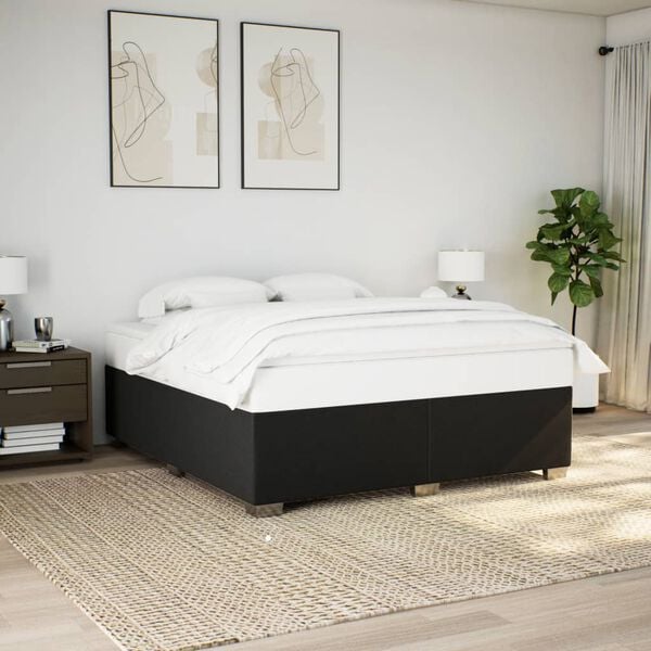 vidaXL &Kappa;&rho;&epsilon;&beta;ά&tau;&iota; Boxspring &mu;&epsilon; &Sigma;&tau;&rho;ώ&mu;&alpha; &Mu;&alpha;ύ&rho;&omicron; 200x200 &epsilon;&kappa;. &Upsilon;&phi;&alpha;&sigma;&mu;ά&tau;&iota;&nu;&omicron;