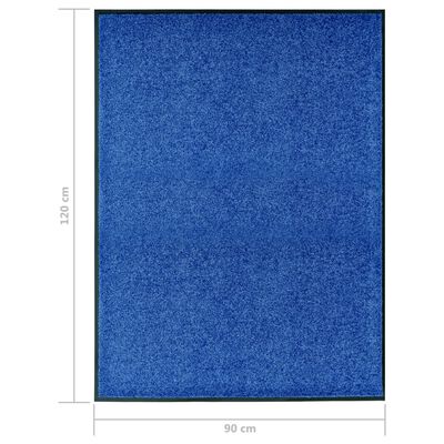 vidaXL Πατάκι Εισόδου Πλενόμενο Μπλε 90 x 120 εκ.