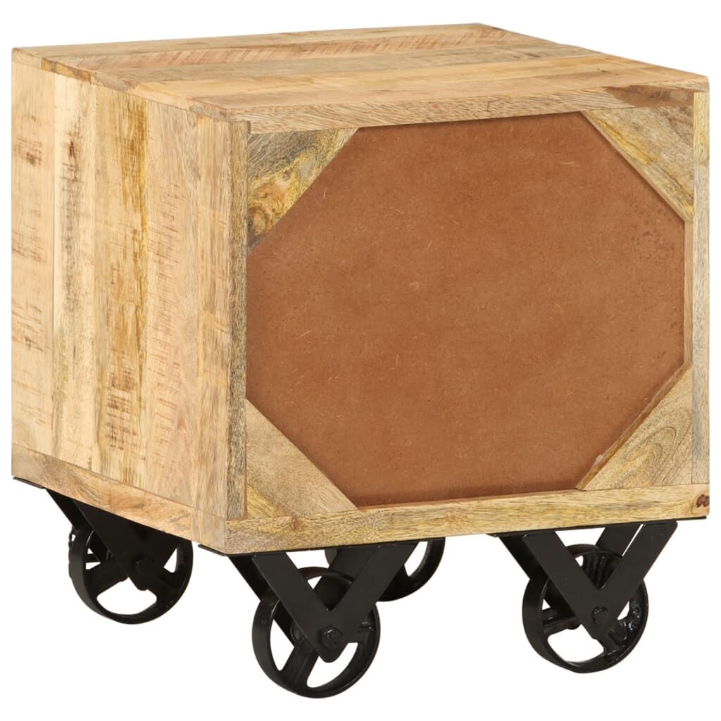 vidaXL Τραπέζι Βοηθητικό με Συρτάρι Ροδάκια 40x40x45 εκ. Ξύλο Μάνγκο