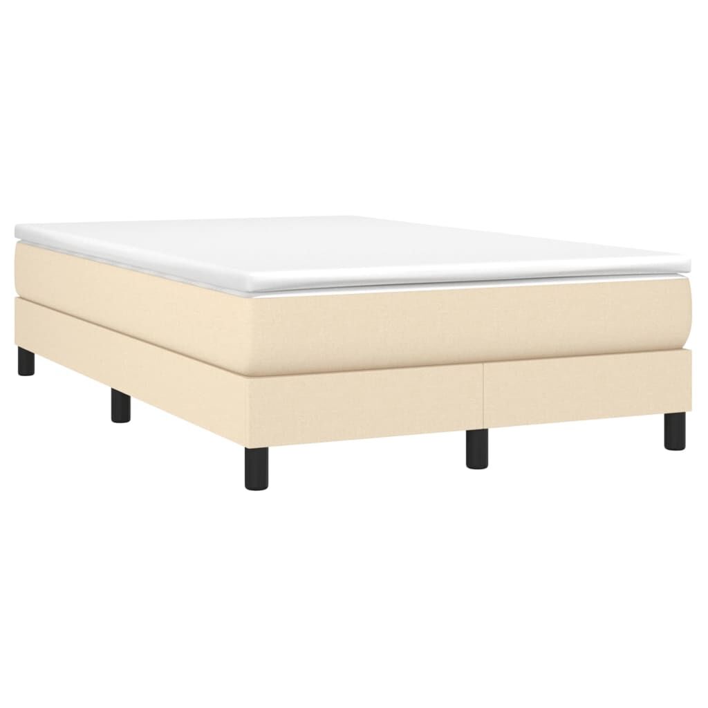 vidaXL Κρεβάτι Boxspring με Στρώμα Κρεμ 120x190 εκ. Υφασμάτινο