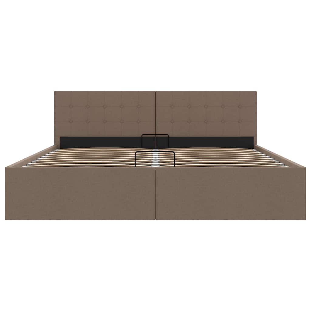 vidaXL Πλαίσιο Κρεβατιού με Αποθηκ. Χώρο Taupe 160x200 εκ. Υφασμάτινο
