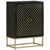 vidaXL Ντουλάπι με 2 Πόρτες Μαύρο/Χρυσό 55x30x75 εκ. Μασίφ Ξύλο Μάνγκο