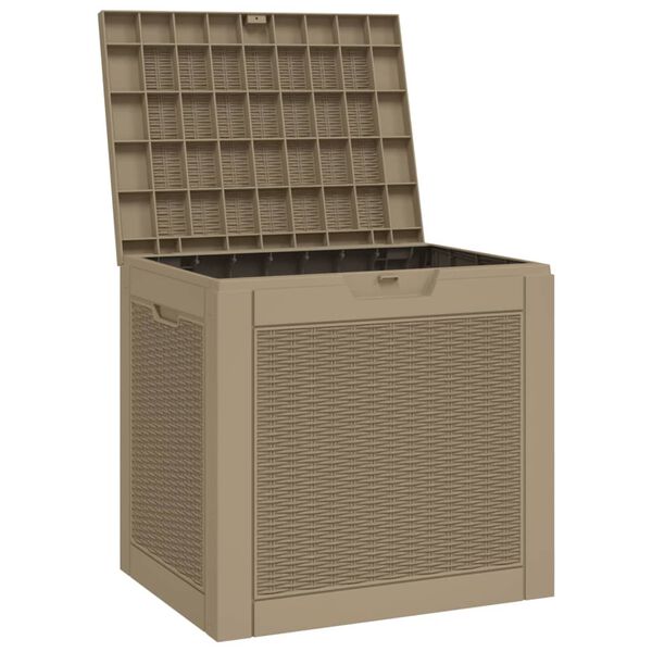 vidaXL Μπαούλο Αποθήκευσης Κήπου Αν. Καφέ 55,5x43x53 εκ Πολυπροπυλένιο