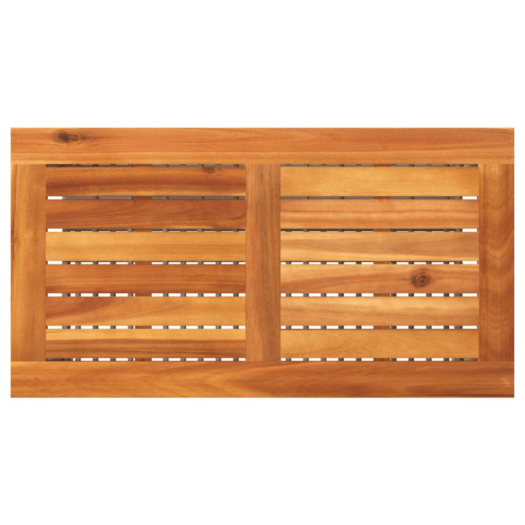 vidaXL Τραπέζι Κήπου Γκρι 70x38x42 εκ. Συνθετικό Ρατάν & Ξύλο Ακακίας