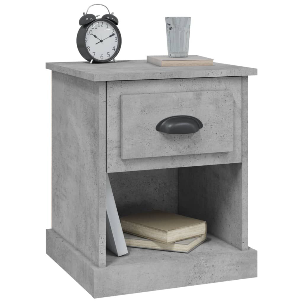 vidaXL Κομοδίνο Γκρι Σκυρ. 39x39x47,5 εκ. από Επεξεργασμένο Ξύλο