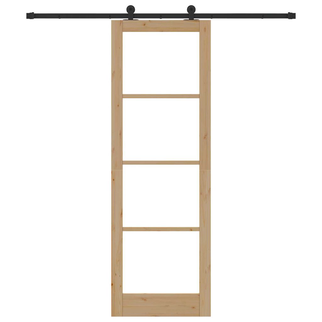 vidaXL Συρόμενη Πόρτα ORKDAL Καφέ 78 x 232 cm Ξύλο και μέταλλο