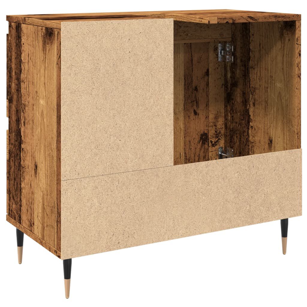 vidaXL Ντουλάπι μπάνιου Παλιό ξύλο 65x33x60 cm Κατασκευασμένο ξύλο
