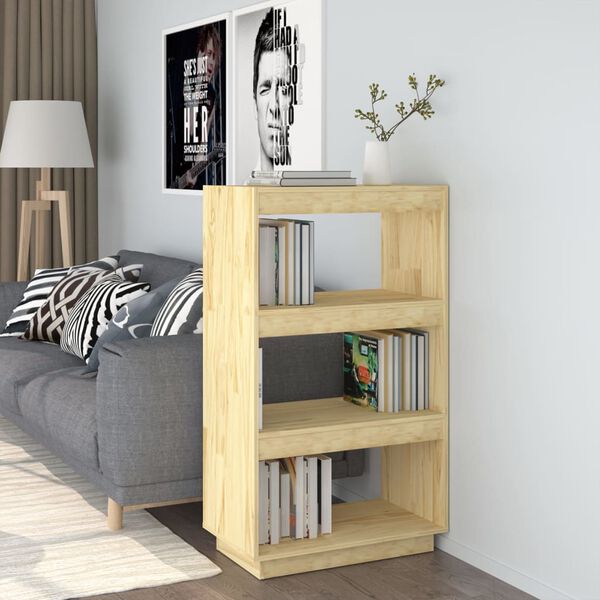 vidaXL Βιβλιοθήκη/Διαχωριστικό Χώρου 60x35x103 εκ. Μασίφ Ξύλο Πεύκου