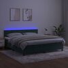 vidaXL &Kappa;&rho;&epsilon;&beta;ά&tau;&iota; Boxspring &mu;&epsilon; &Sigma;&tau;&rho;ώ&mu;&alpha; & LED &Sigma;&kappa;. &Pi;&rho;ά&sigma;&iota;&nu;&omicron; 160x200&epsilon;&kappa; &Beta;&epsilon;&lambda;&omicron;ύ&delta;&omicron;