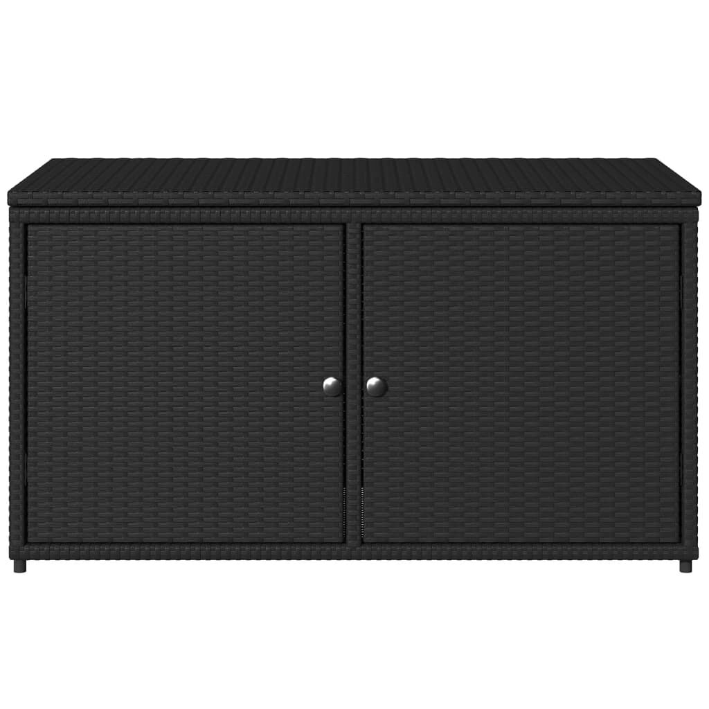 vidaXL Ντουλάπι Αποθήκευσης Κήπου Μαύρο 110x55,5x60,5 εκ. Συνθ. Ρατάν