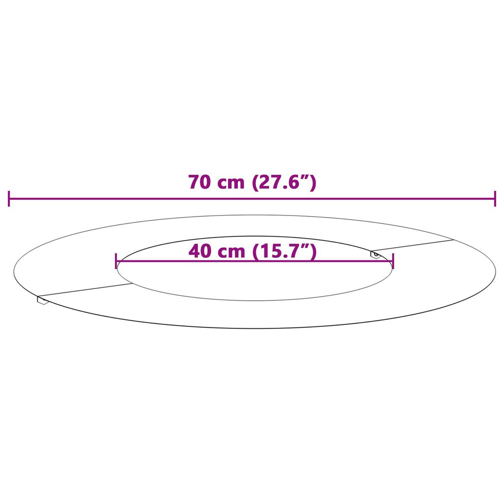 vidaXL Φλατ Δαχτυλίδια Δέντρων 5 pcs Μαύρο Ø40 / 70 εκ. Ατσάλι