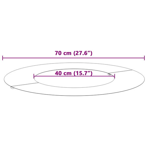 vidaXL Φλατ Δαχτυλίδια Δέντρων 5 pcs Μαύρο Ø40 / 70 εκ. Ατσάλι