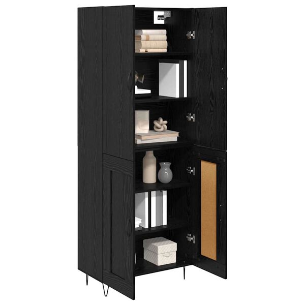 vidaXL Highboard 2 pcs &Mu;&alpha;ύ&rho;&eta; &Omicron;&xi;&upsilon;ά &Mu;&eta;&chi;&alpha;&nu;&iota;&kappa;ή &xi;&upsilon;&lambda;&epsilon;ί&alpha; &kappa;&alpha;&iota; &gamma;&upsilon;&alpha;&lambda;ί