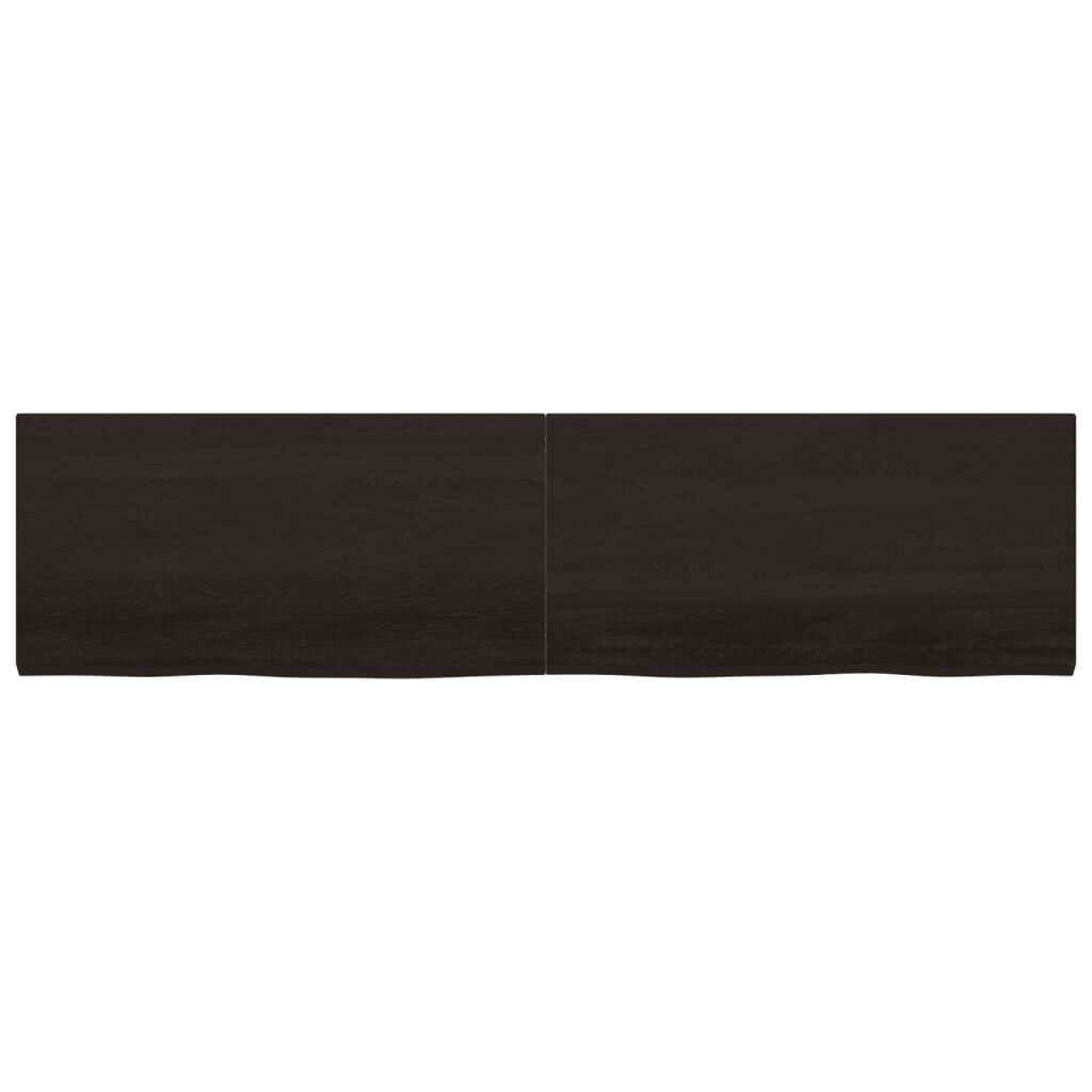 vidaXL Πάγκος Μπάνιου Σκούρο Καφέ 200x50x(2-4) εκ. Επεξεργ. Μασίφ Ξύλο