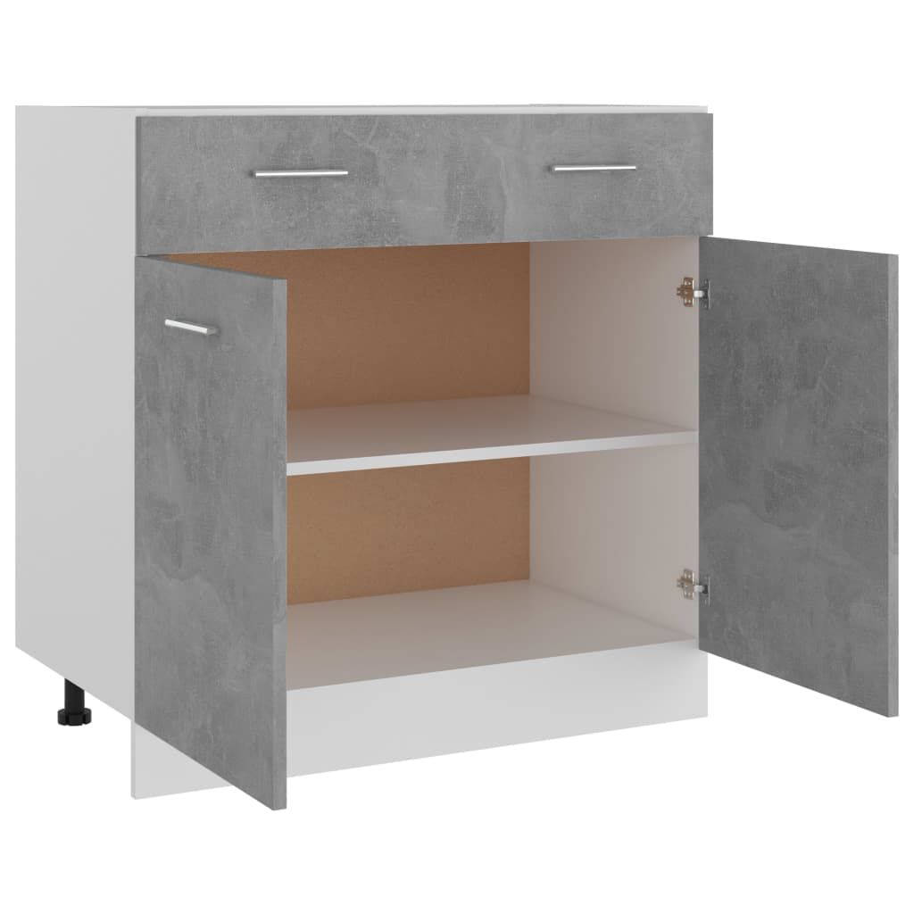 vidaXL Ντουλάπι Νεροχύτη Γκρι Σκυροδέματος 80x46x81,5 εκ. Επεξ. Ξύλο