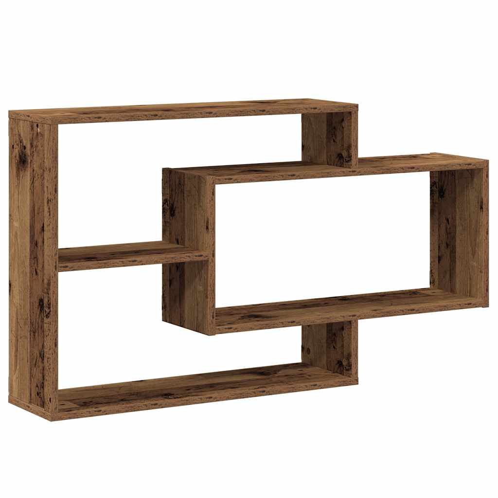 vidaXL Ράφι τοίχου Παλιό ξύλο 104x20x58,5 cm Κατασκευασμένο ξύλο