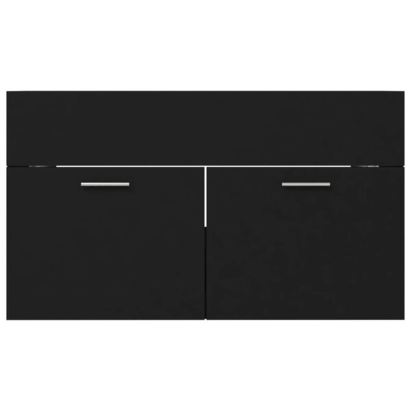 vidaXL Ντουλάπι Νιπτήρα Μαύρο 80 x 38,5 x 46 εκ. από Επεξ. Ξύλο