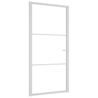vidaXL Εσωτερική Πόρτα 102,5x201,5 εκ. Λευκή ESG Γυαλί και Αλουμίνιο