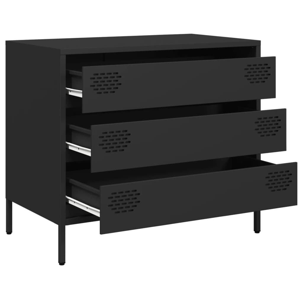 vidaXL Ντουλάπι Μαύρο 68x39x58,5 εκ. από Χάλυβα Ψυχρής Έλασης