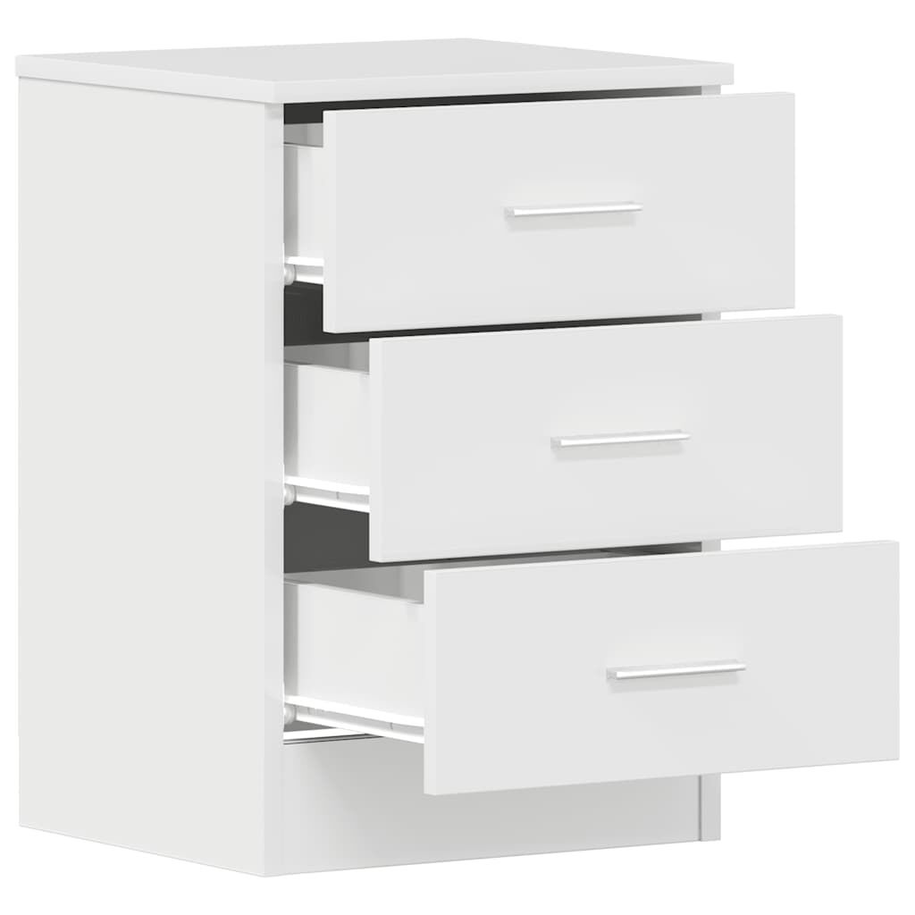 vidaXL Κομοδίνα 2 τεμ. Γυαλιστερό Λευκό 38x35x56 εκ. από Επεξ. Ξύλο
