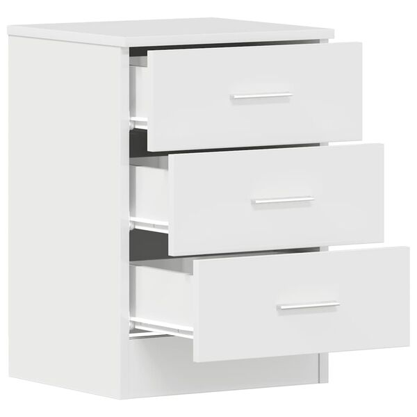 vidaXL Κομοδίνα 2 τεμ. Γυαλιστερό Λευκό 38x35x56 εκ. από Επεξ. Ξύλο