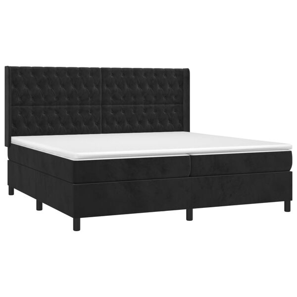 vidaXL &Kappa;&rho;&epsilon;&beta;ά&tau;&iota; Boxspring &mu;&epsilon; &Sigma;&tau;&rho;ώ&mu;&alpha; & LED &Mu;&alpha;ύ&rho;&omicron; 200x200 &epsilon;&kappa;. &Beta;&epsilon;&lambda;&omicron;ύ&delta;&iota;&nu;&omicron;