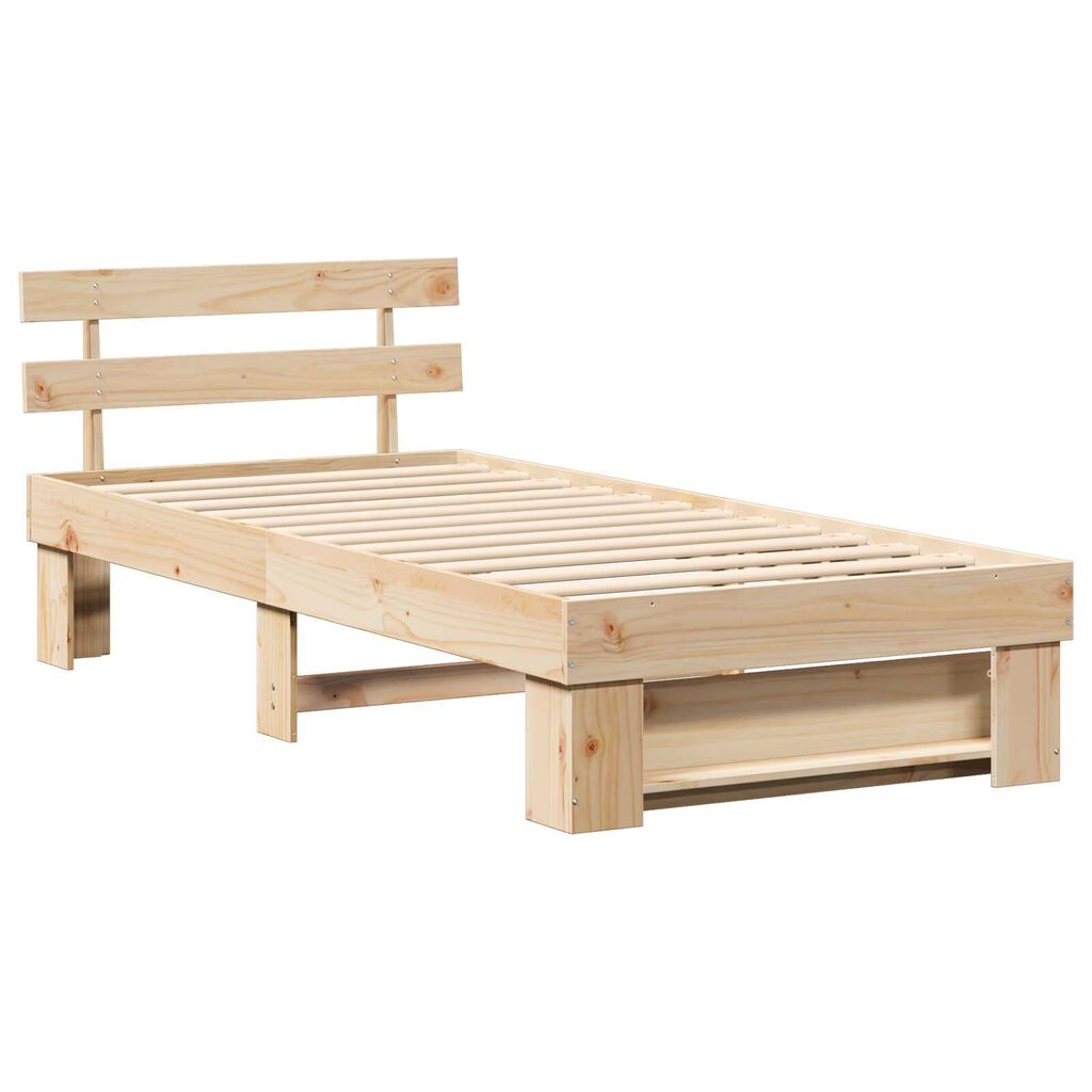 vidaXL Σκελετός Κρεβατιού Καφέ 80 x 200 cm Συμπαγές ξύλο πεύκου