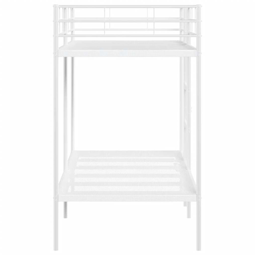 vidaXL Κουκέτα χωρίς στρώμα Λευκό 90x190 cm Ατσάλι
