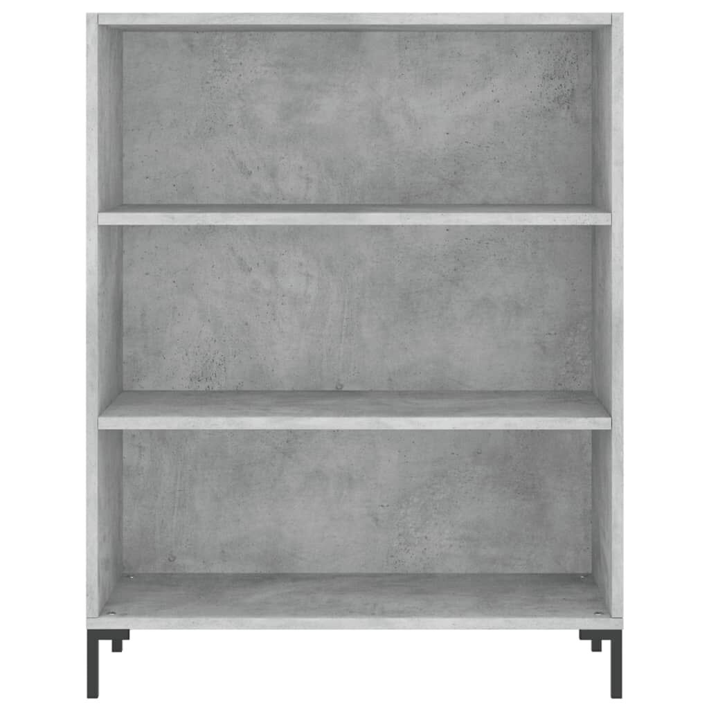 vidaXL Βιβλιοθήκη Γκρι Σκυροδέματος 69,5 x 32,5 x 90 εκ. Επεξεργ. Ξύλο