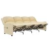 vidaXL Πολυθρόνα Μασάζ Τετραθέσια Ανακλινόμενη Κρεμ Υφασμάτινη