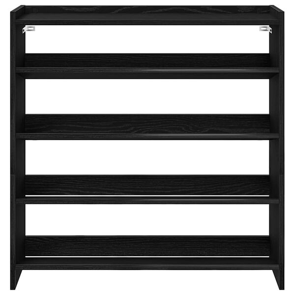 Ράφι παπουτσιών vidaXL Μαύρο 80x25x81 cm Κατασκευασμένο ξύλο