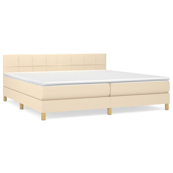 vidaXL &Kappa;&rho;&epsilon;&beta;ά&tau;&iota; Boxspring &mu;&epsilon; &Sigma;&tau;&rho;ώ&mu;&alpha; &Kappa;&rho;&epsilon;&mu; 200x200 &epsilon;&kappa;. &Upsilon;&phi;&alpha;&sigma;&mu;ά&tau;&iota;&nu;&omicron;