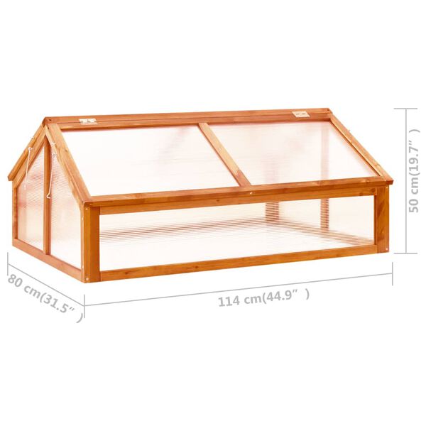 vidaXL Θερμοκήπιο Καφέ 114 x 80 x 50 εκ. από Ξύλο Ελάτης