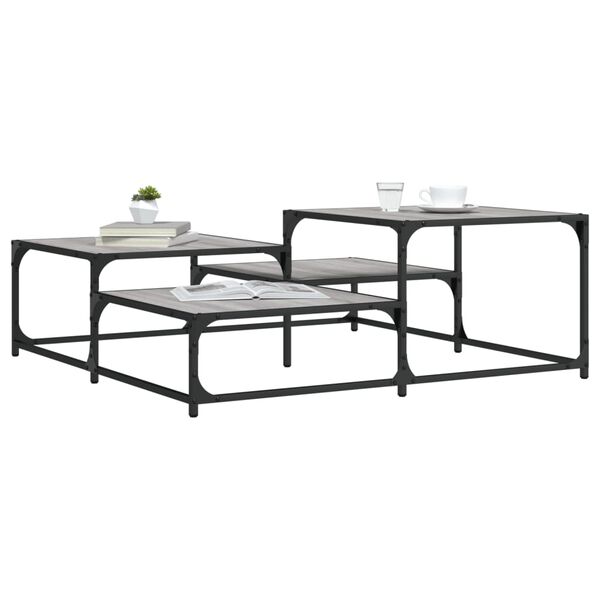 vidaXL Τραπεζάκι Σαλονιού Γκρι Sonoma 107 x 107 x 40 εκ. Επεξεργ. Ξύλο
