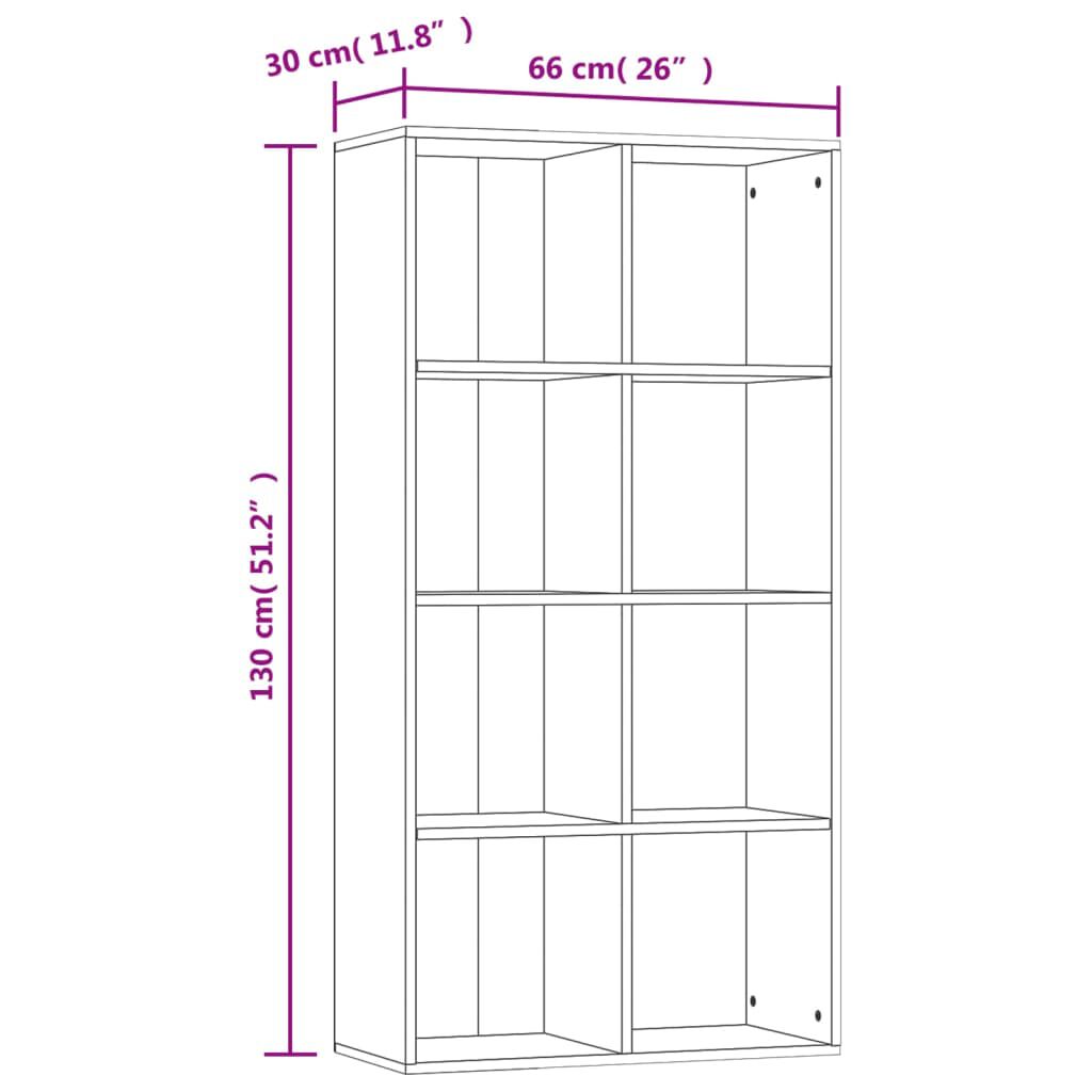 vidaXL Ραφιέρα/Βιβλιοθήκη Γκρι Σκυροδέματος 66x30x130 εκ. Επεξ. Ξύλο